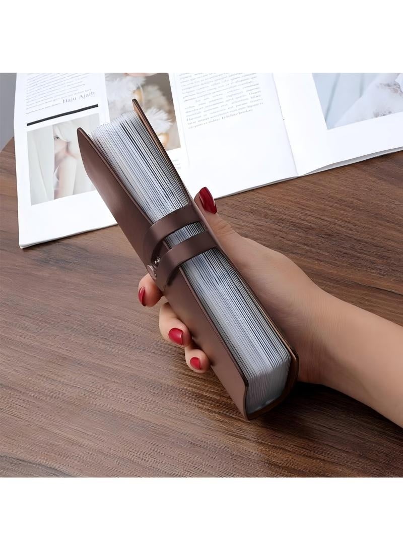 Credit Card Holder, Business Card Organizer Credit Cards Protector with 96 Card Slots RFID Blocking Business Cards Holder for Managing Your Different Cards to Prevent Loss or Damage (Brown) - Image 5